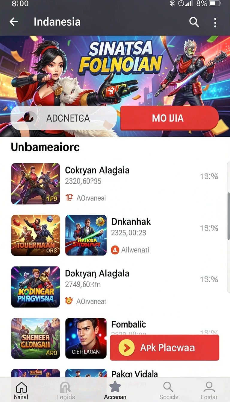 Beragam pilihan permainan menarik dalam aplikasi idklub APK Terbaru 2026 untuk Semua Perangkat.